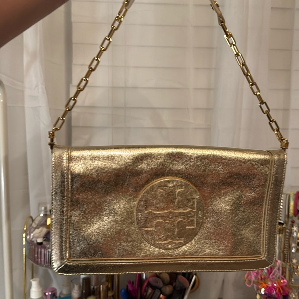 Gold Tory Burch Clutch